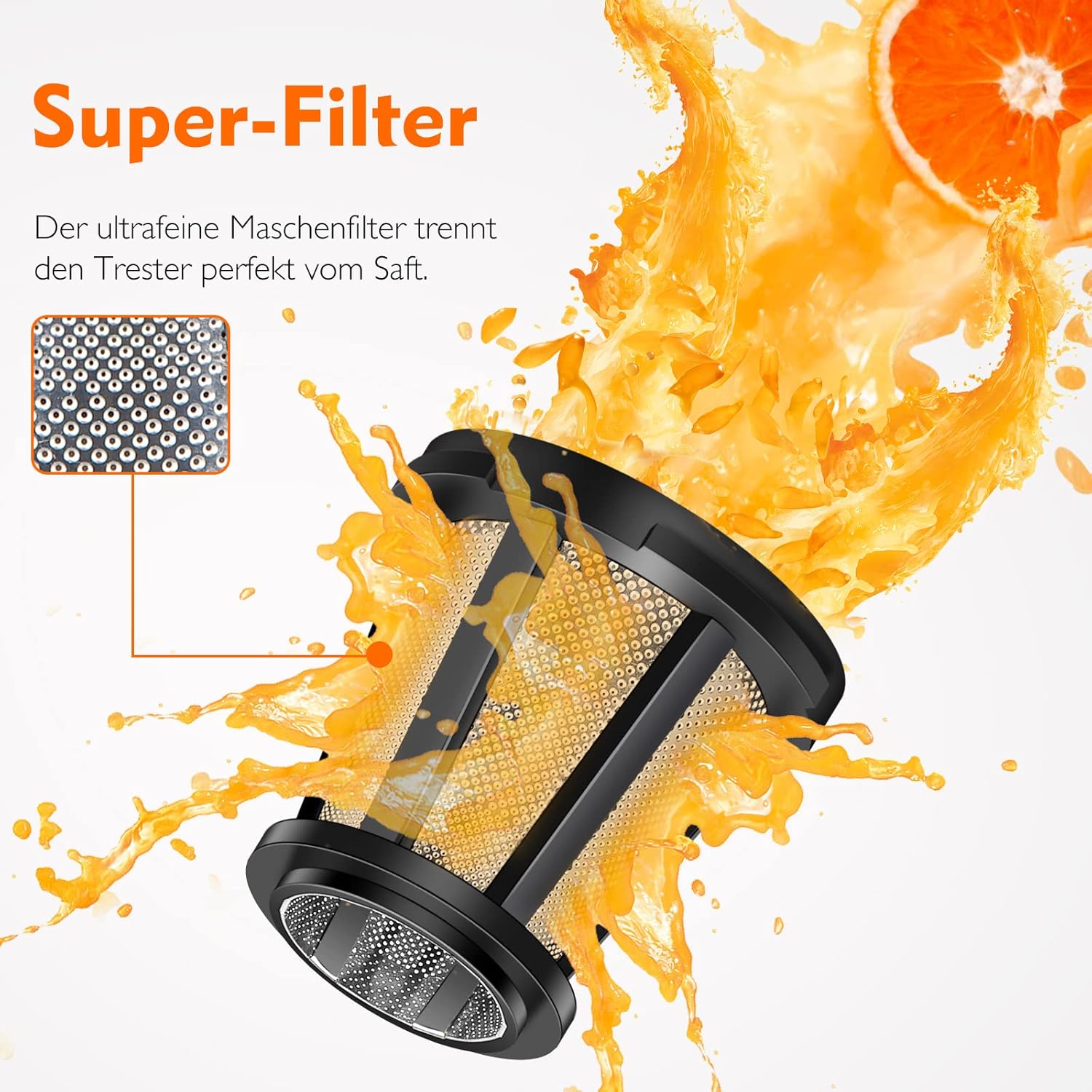Електрическа сокоизстисквачка AMZCHEF ZM1501 Juice Extractor Silver - Image 4