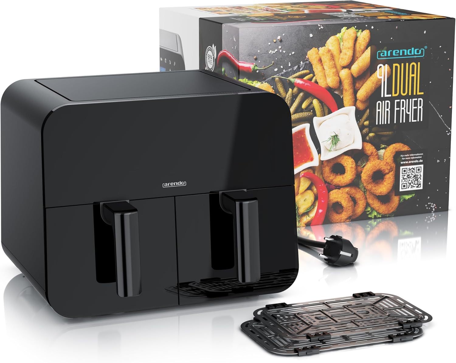 Еър Фрайър Arendo 3D Air Circulation Dual Zone Hot Air Fryer 9L - Image 7
