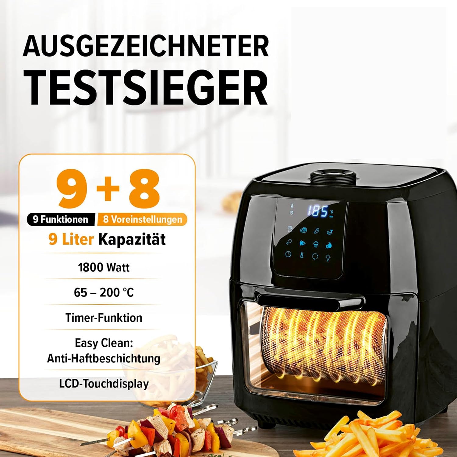 Еър Фрайър GOURMETMAXX Digital XXL Hot Air Fryer 9L - Image 2