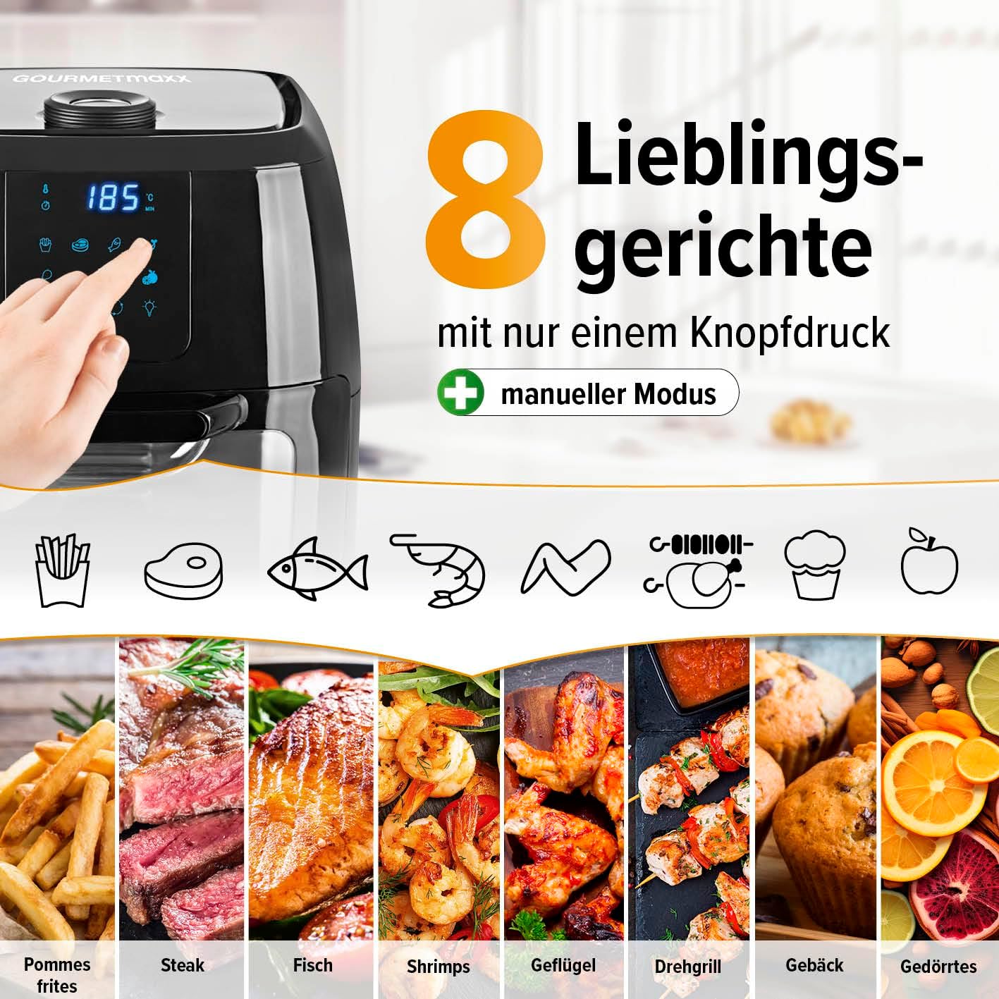 Еър Фрайър GOURMETMAXX Digital XXL Hot Air Fryer 9L - Image 3