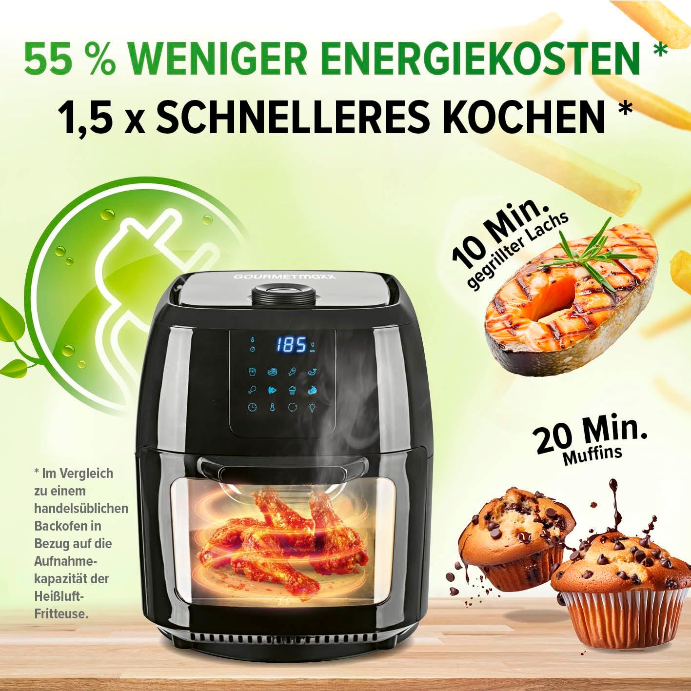 Еър Фрайър GOURMETMAXX Digital XXL Hot Air Fryer 9L - Image 7