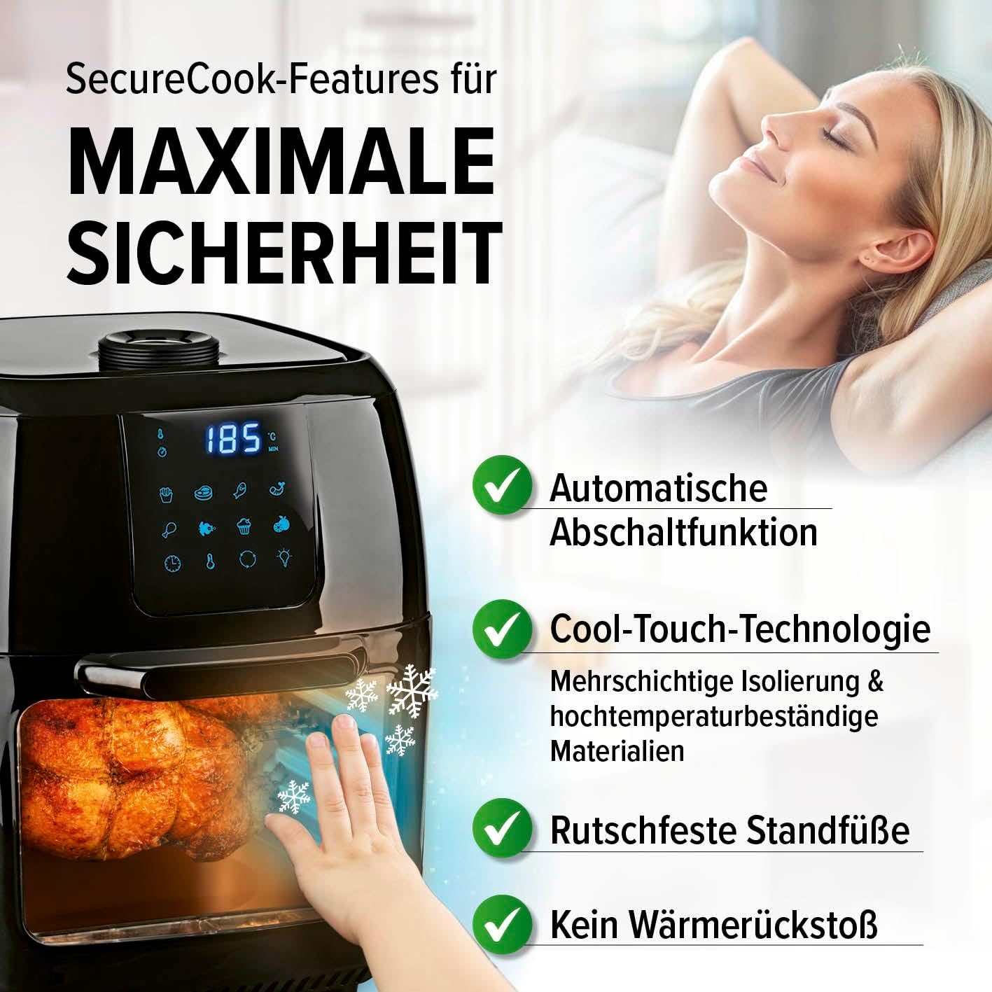 Еър Фрайър GOURMETMAXX Digital XXL Hot Air Fryer 9L - Image 9
