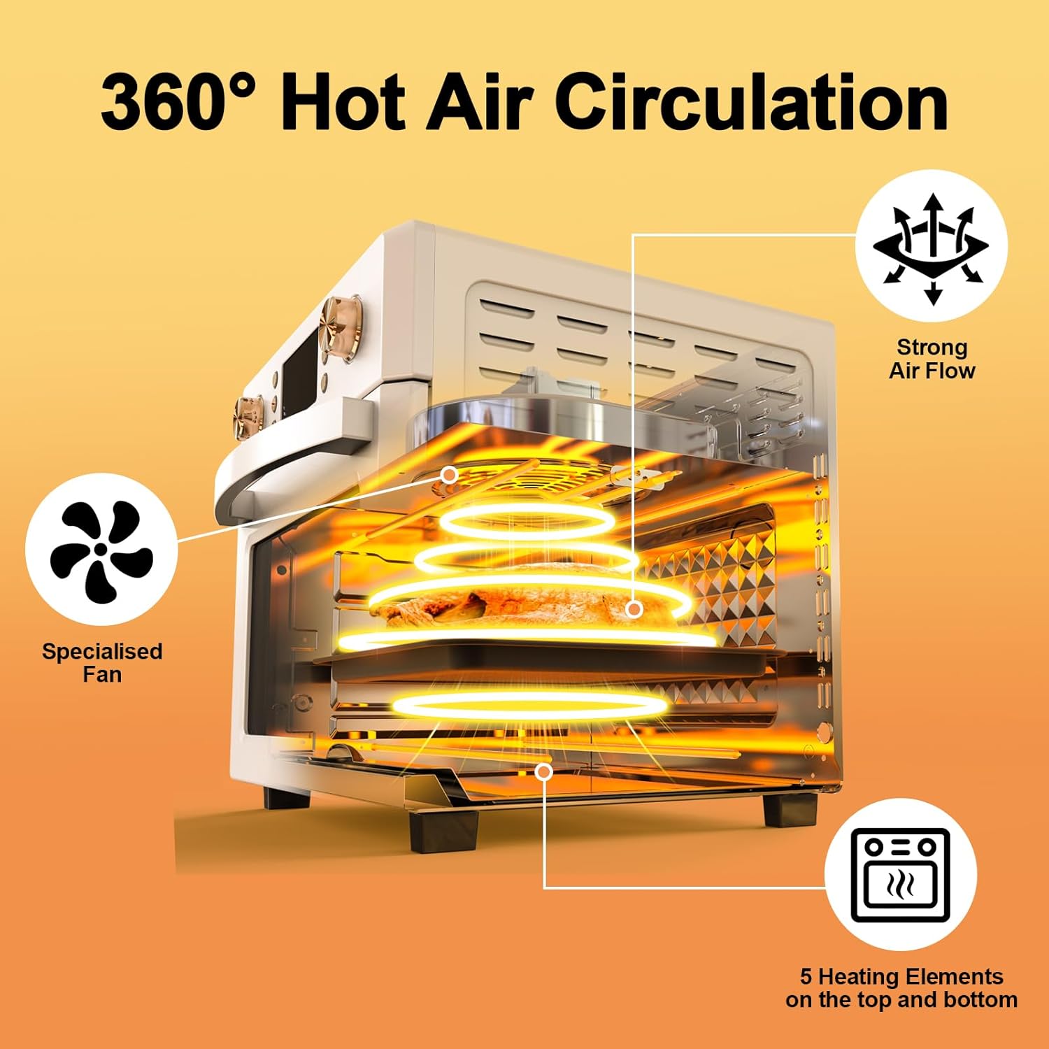 Еър Фрайър Llivekit 1LE0911 14-in-1 Hot Air Fryer 26L - Image 2