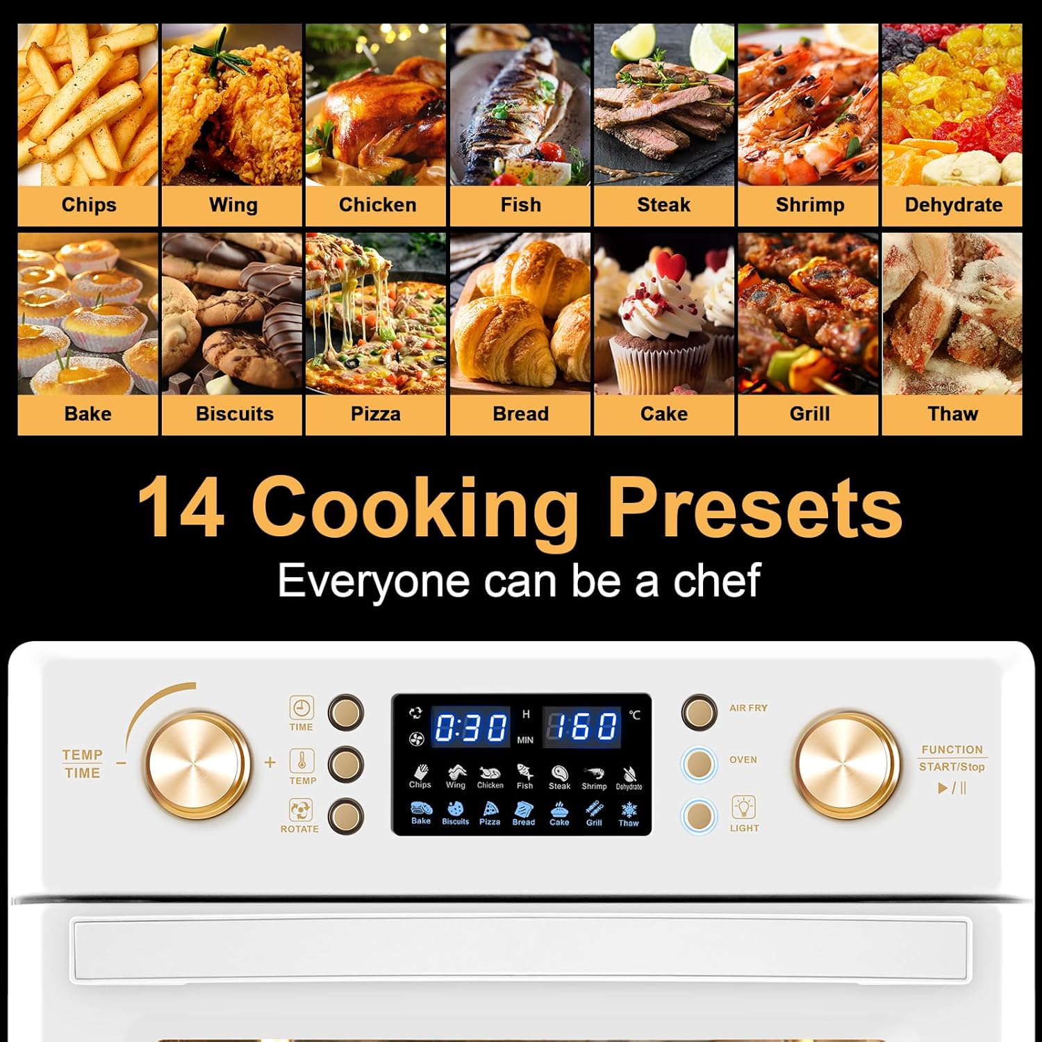 Еър Фрайър Llivekit 1LE0911 14-in-1 Hot Air Fryer 26L - Image 3