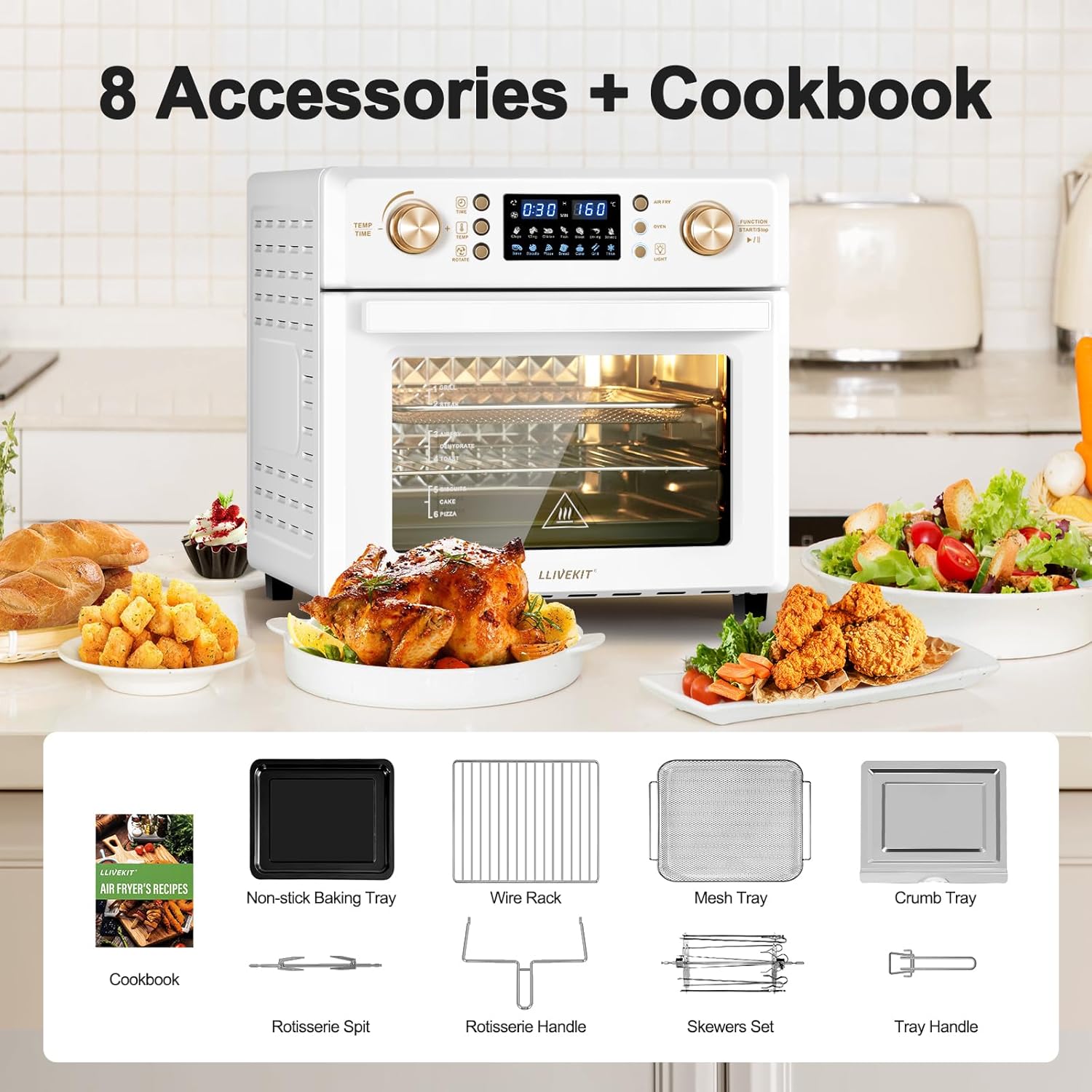 Еър Фрайър Llivekit 1LE0911 14-in-1 Hot Air Fryer 26L - Image 4