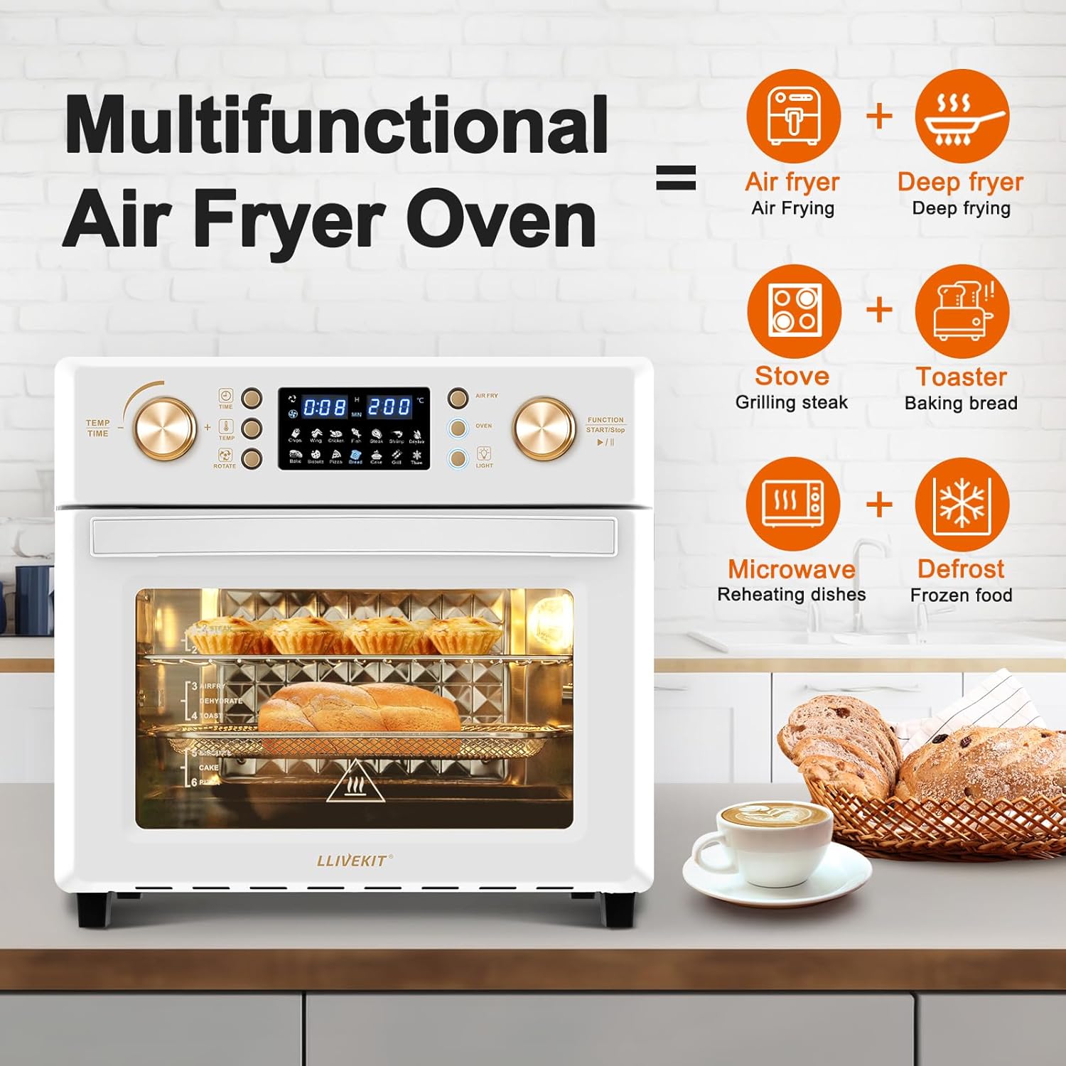 Еър Фрайър Llivekit 1LE0911 14-in-1 Hot Air Fryer 26L - Image 8