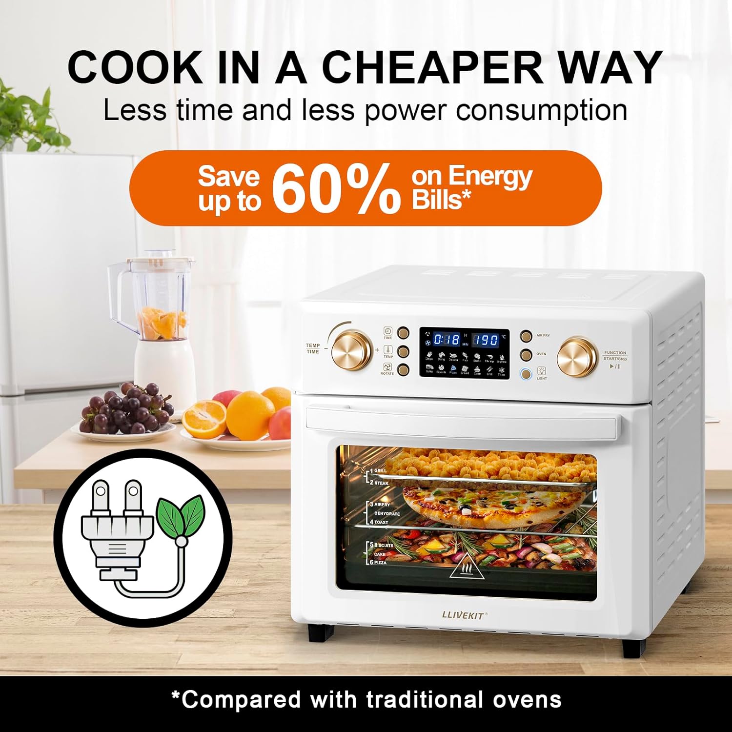 Еър Фрайър Llivekit 1LE0911 14-in-1 Hot Air Fryer 26L - Image 9