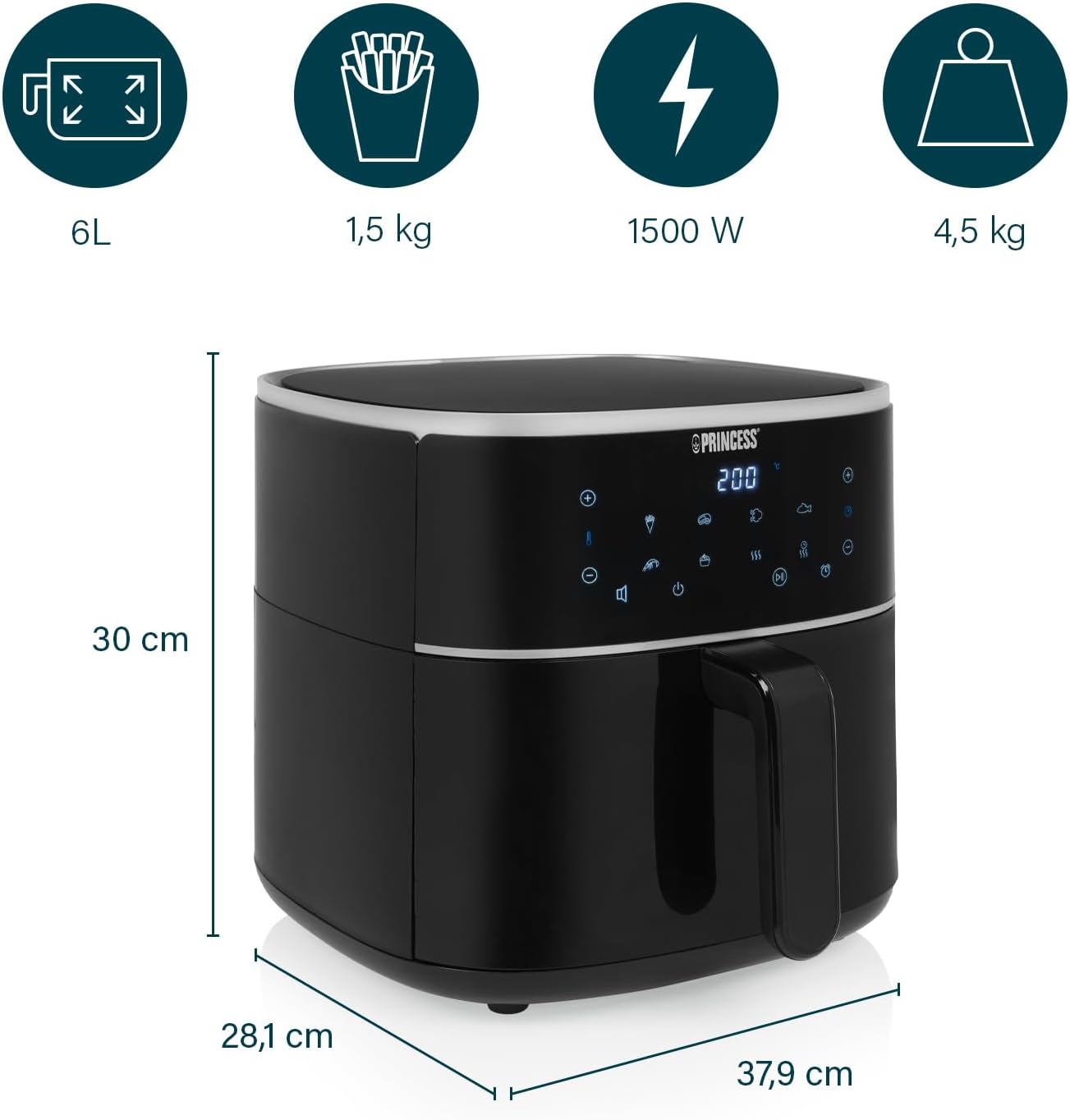 Еър Фрайър Princess Hot Air Fryer 6L - 182244 - Image 8