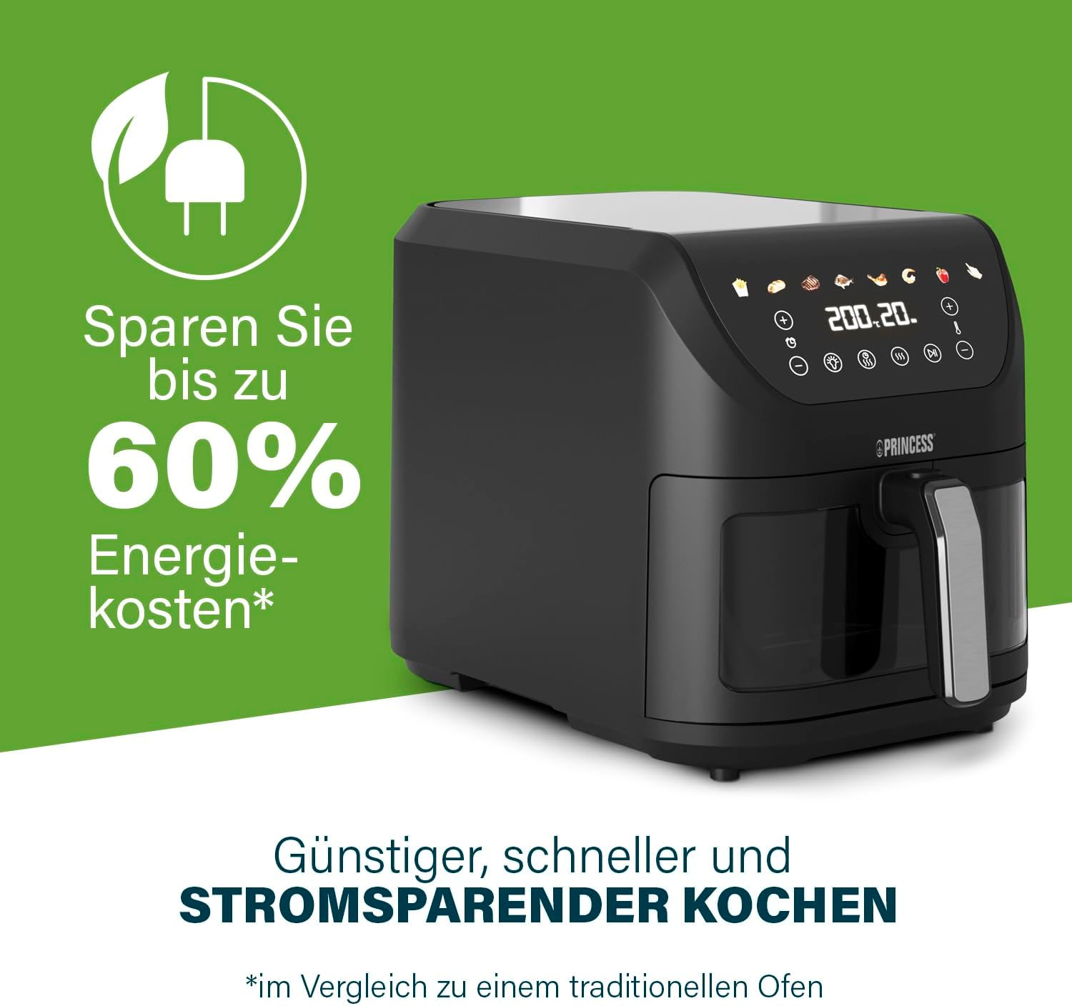 Еър Фрайър Princess SlimFry Hot Air Fryer 8L - 182258 - Image 4