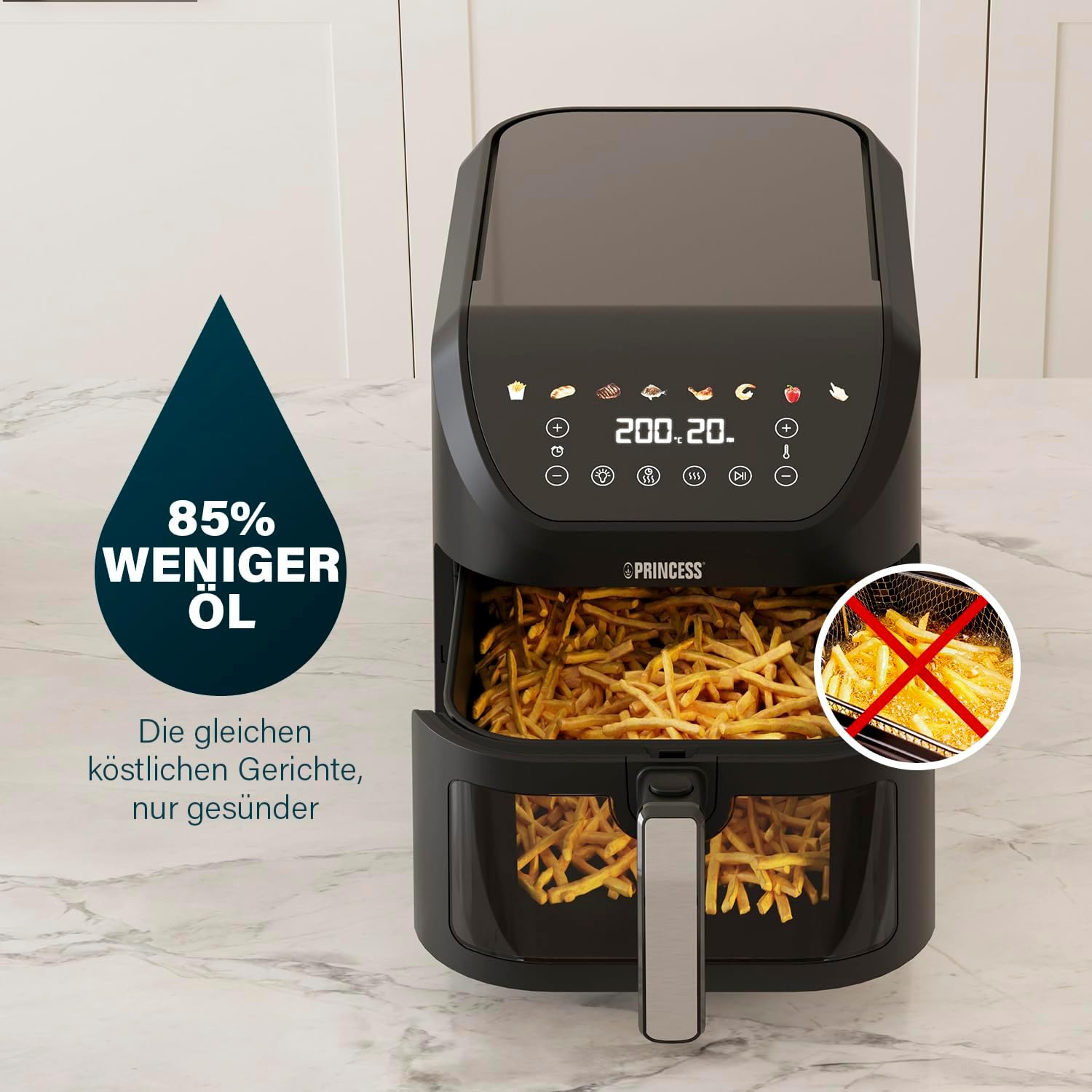 Еър Фрайър Princess SlimFry Hot Air Fryer 8L - 182258 - Image 6