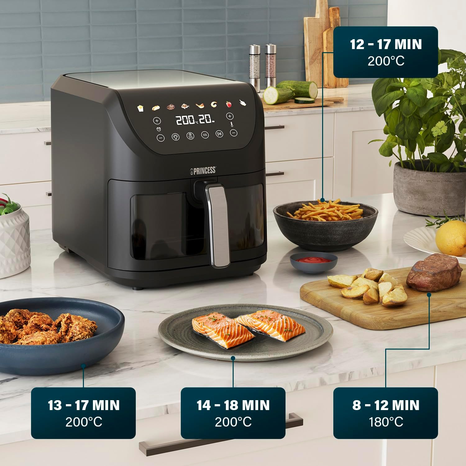 Еър Фрайър Princess SlimFry Hot Air Fryer 8L - 182258 - Image 7