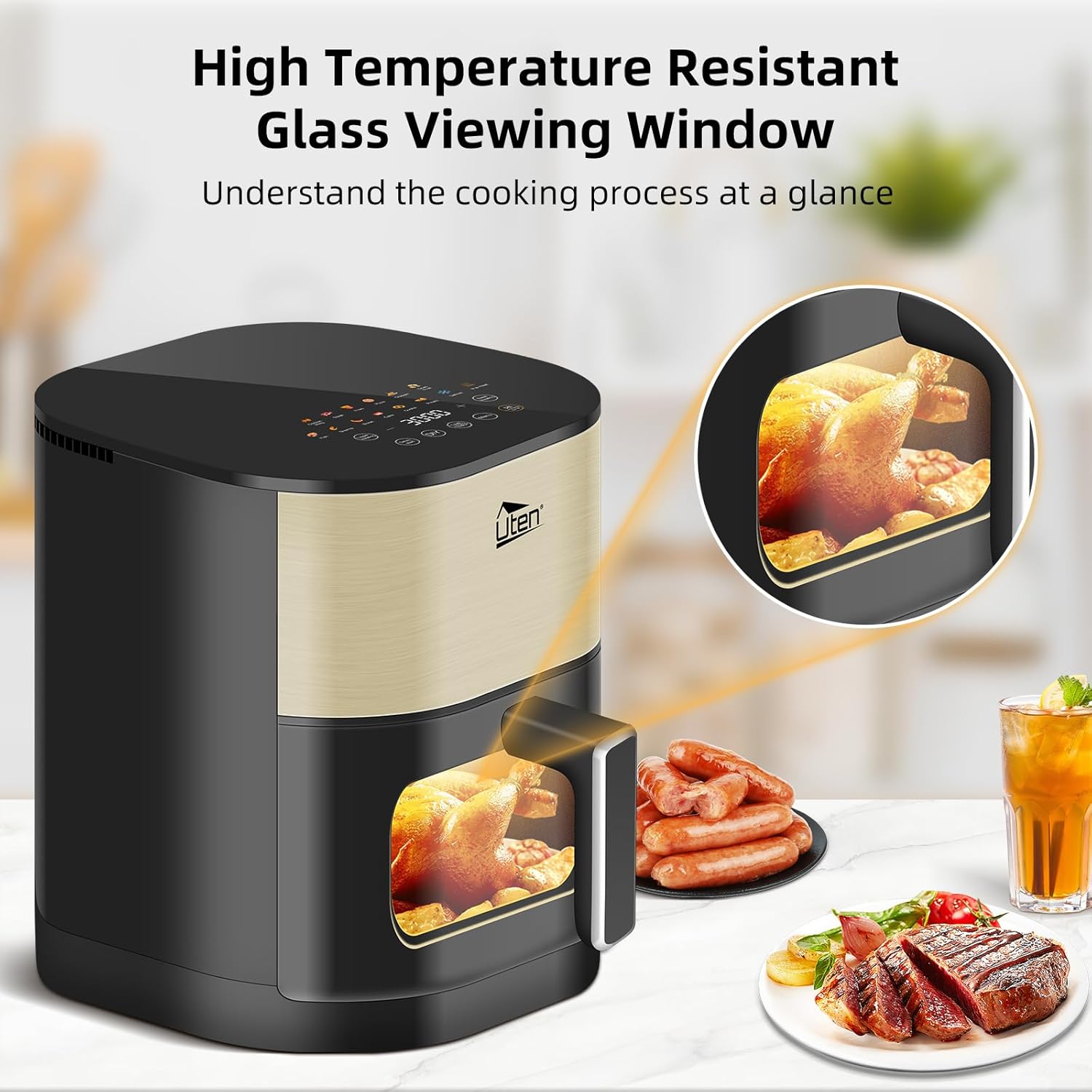 Еър Фрайър Uten E2400 Dual Blaze Hot Air Fryer 5.5L - Image 2