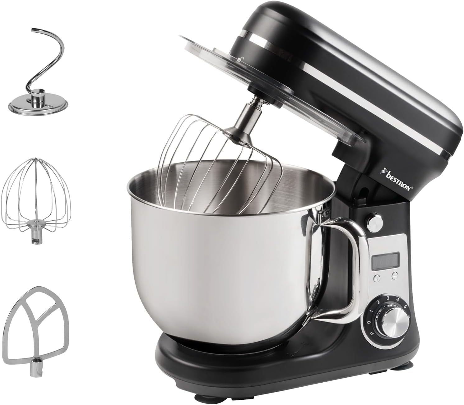 Кухненски робот Bestron AKM2000CO Super Silent 4-1 Food Processor 6L Matte Black