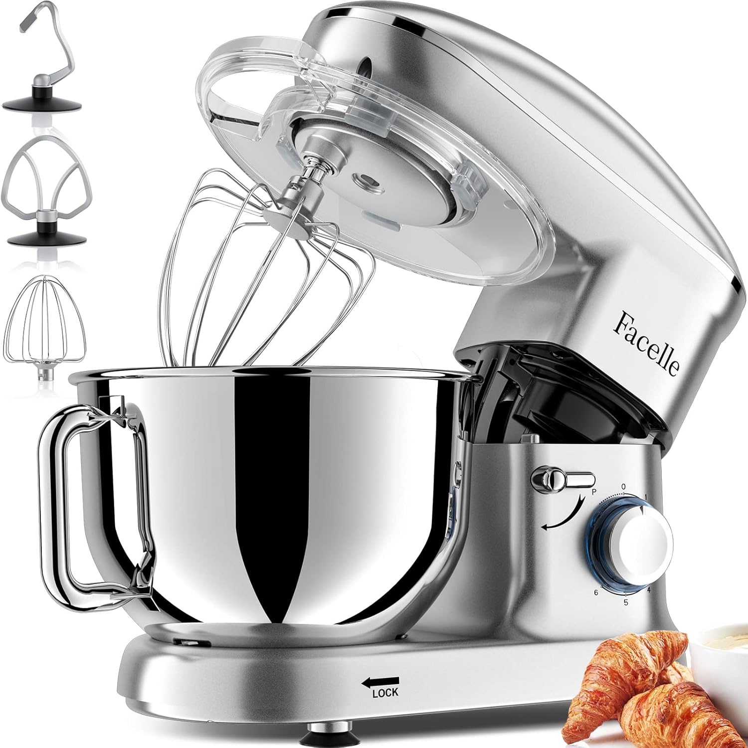 Кухненски робот Facelle SM-1519U 3 в 1 Food Processor 6.2L Silver