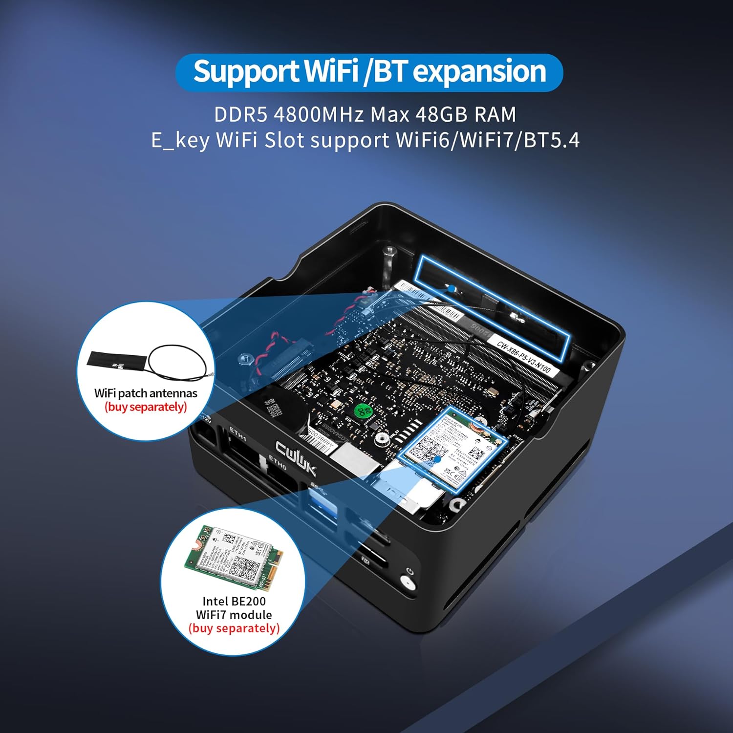 Мини настолен компютър CWWK X86-P6 Mini PC NAS (Без РАМ и Диск) 4 Bay M.2 SSD, Intel N150 - Image 5
