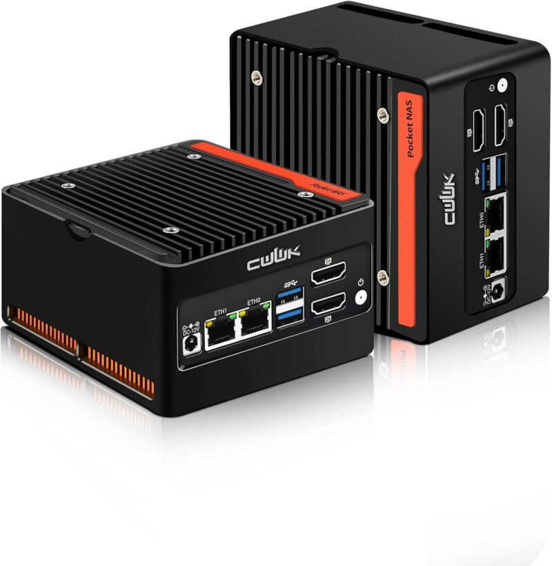 Мини настолен компютър CWWK X86-P6 Mini PC NAS (Без РАМ и Диск) 4 Bay M.2 SSD, Intel N305