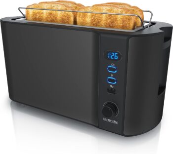 Тостер Arendo Toaster Long Slot 7 нива 2 слота за тост Black