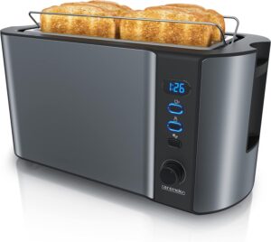 Тостер Arendo Toaster Long Slot 7 нива 2 слота за тост Grey