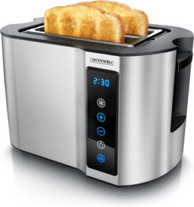 Тостер Arendo Touch Toaster 7 нива 2 слота за тост Silver