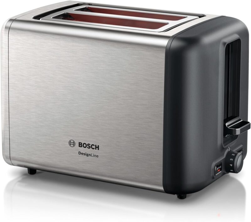 Тостер Bosch DesignLine TAT3P420 Toaster 7 нива 2 слота за тост Silver