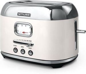 Тостер Muse Retro MS-120 6 нива 2 слота за тост Beige