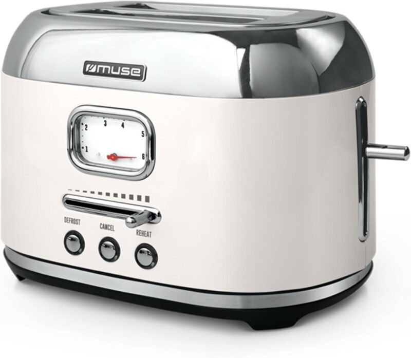 Тостер Muse Retro MS-120 6 нива 2 слота за тост Beige