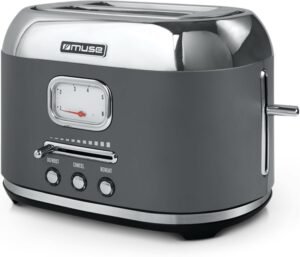 Тостер Muse Retro MS-120 6 нива 2 слота за тост Grey