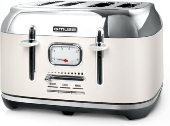 Тостер Muse Retro MS-131 7 нива 4 слота за тост Beige