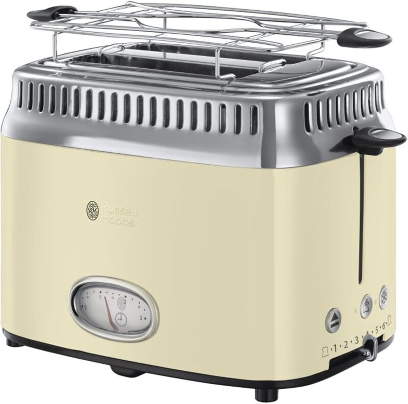 Тостер Russell Hobbs Toaster Retro 6 нива 2 слота за тост Cream