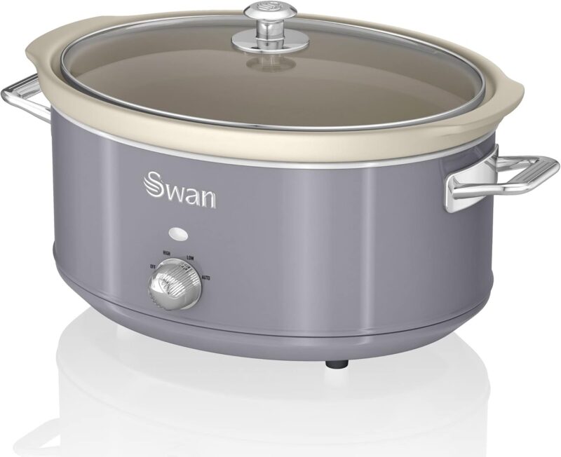 Уред за бавно готвене Swan Retro Slow Cooker 6.5L Gray