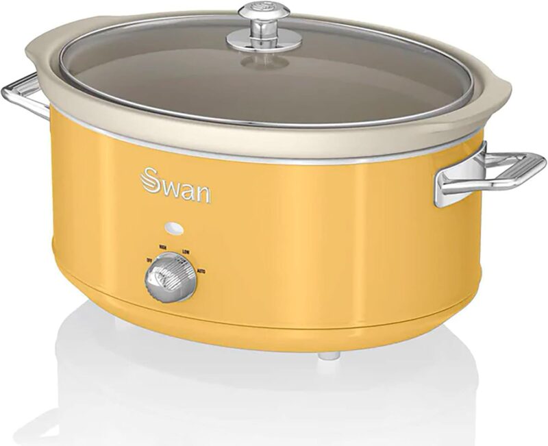Уред за бавно готвене Swan Retro Slow Cooker 6.5L Yellow