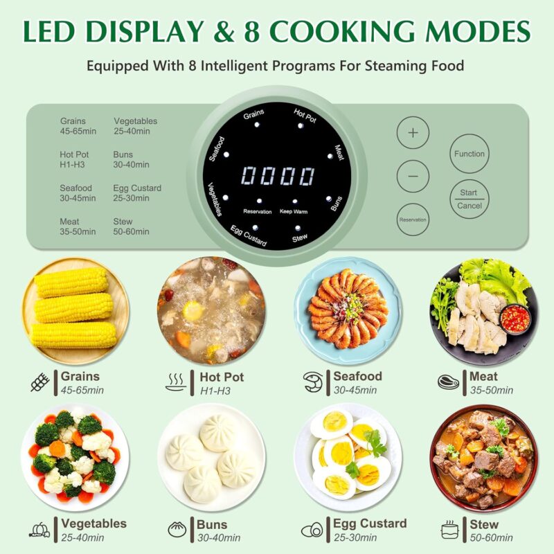 Уред за готвене на пара Skyehomo Electric Steamer 1000W 9.3L 5