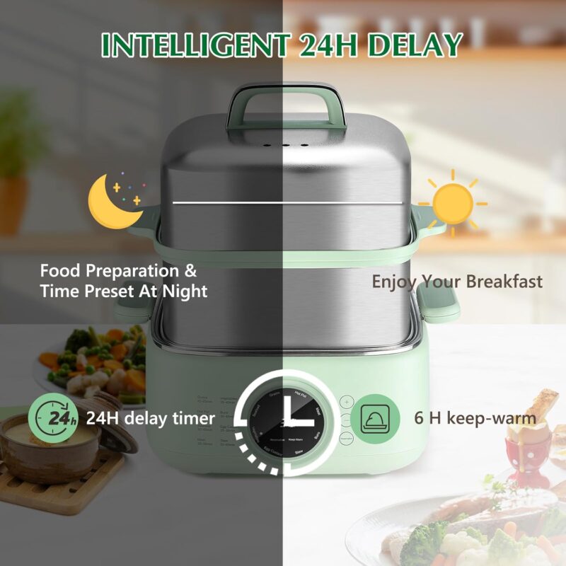 Уред за готвене на пара Skyehomo Electric Steamer 1000W 9.3L 6