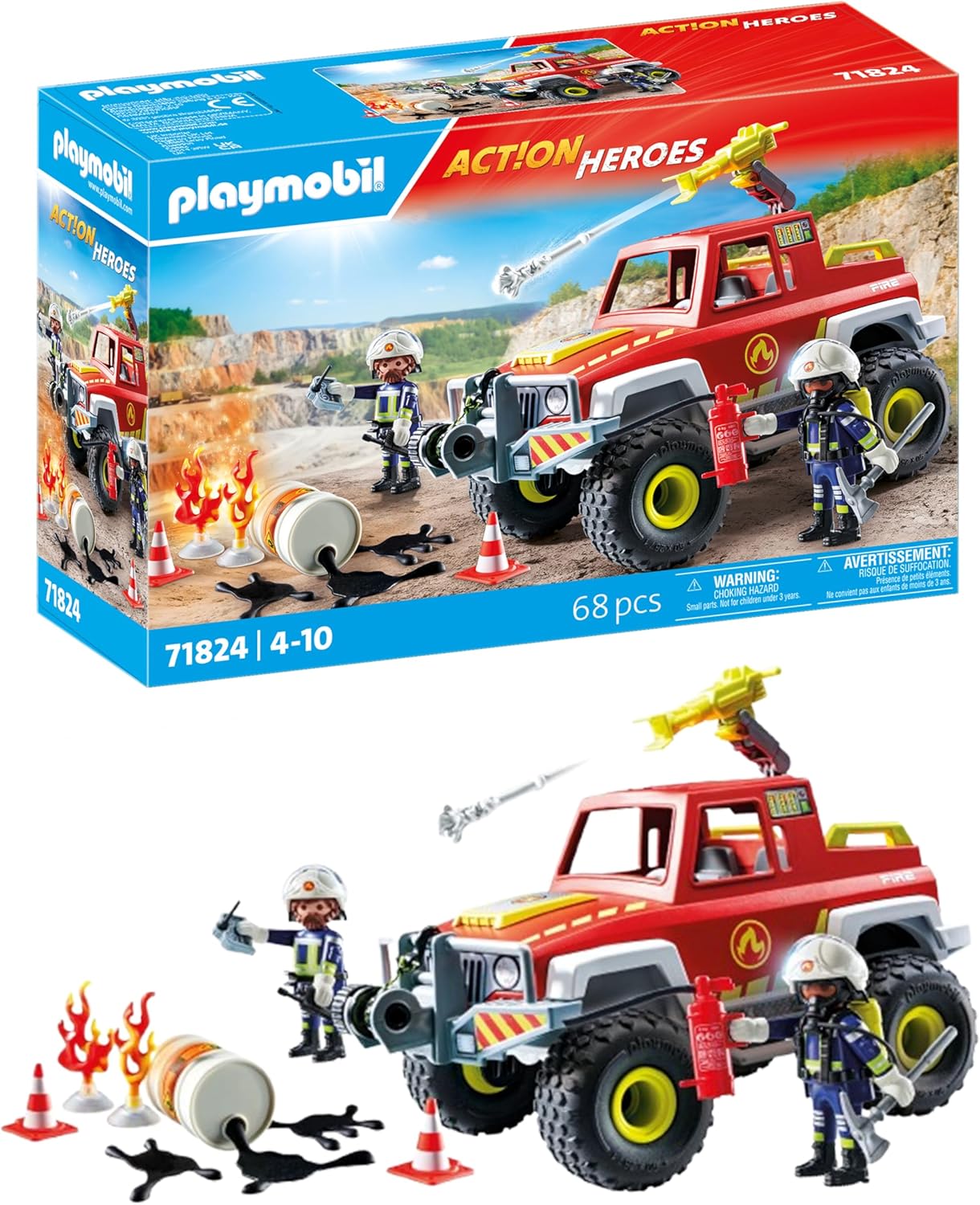 Playmobil Action Heroes - Пожарен джип (71824)