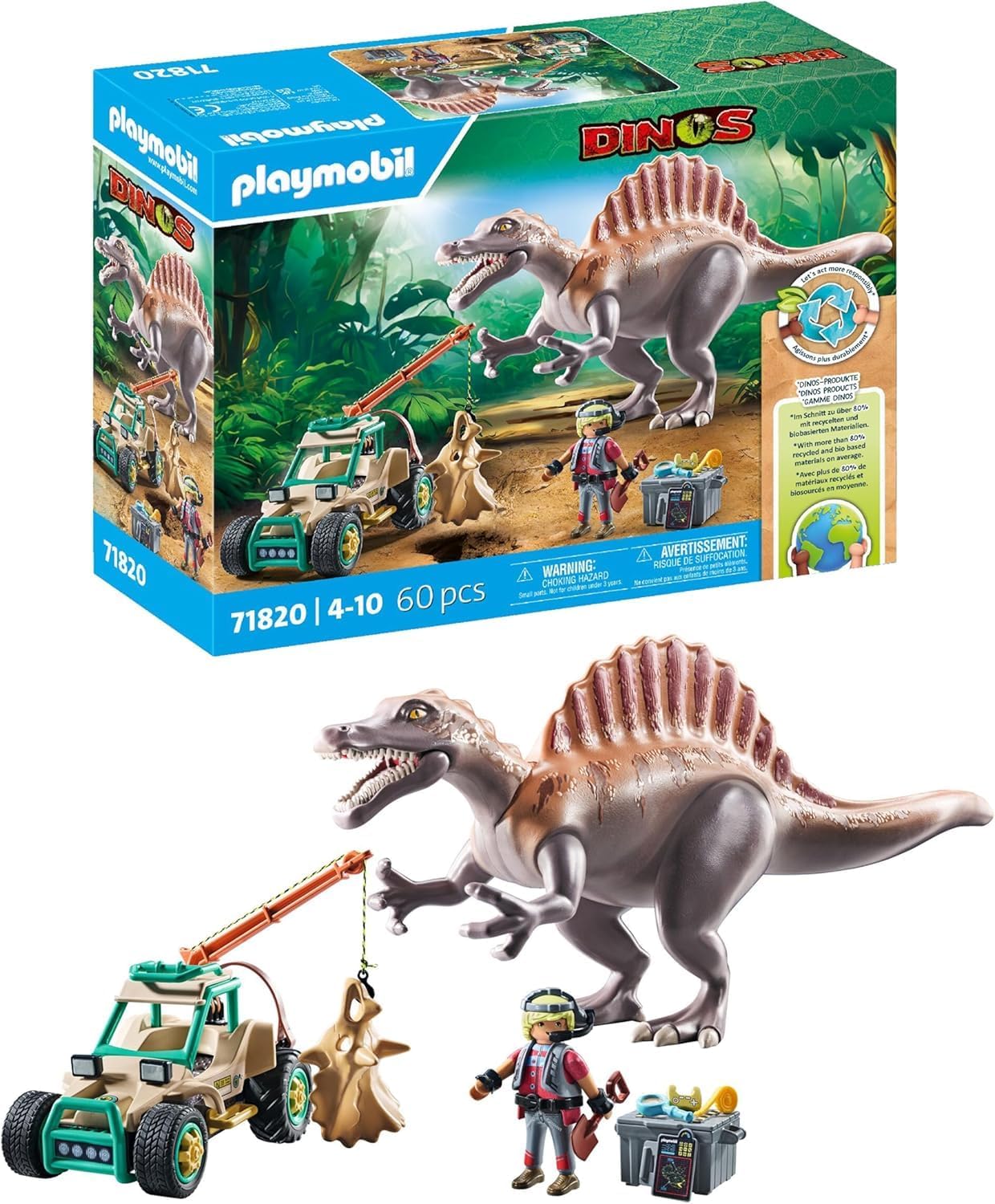 Playmobil Dinos Атака на спинозавъра върху разкопки (71820)