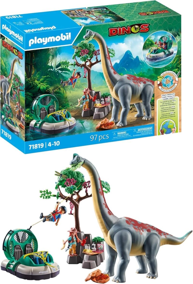 Playmobil Dinos Среща на брахиозавър с Ховъркрафт (71819)
