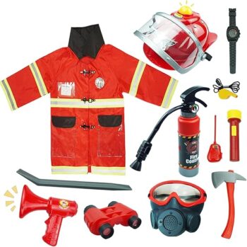 RedCrab - Детски костюм на пожарникар с пожарогасител 12 части