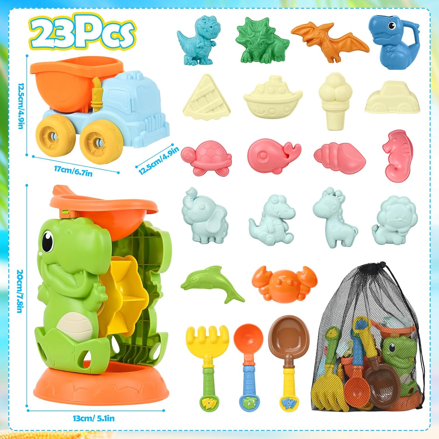 Ulikey Детски играчки за пясък 23 части - Image 2