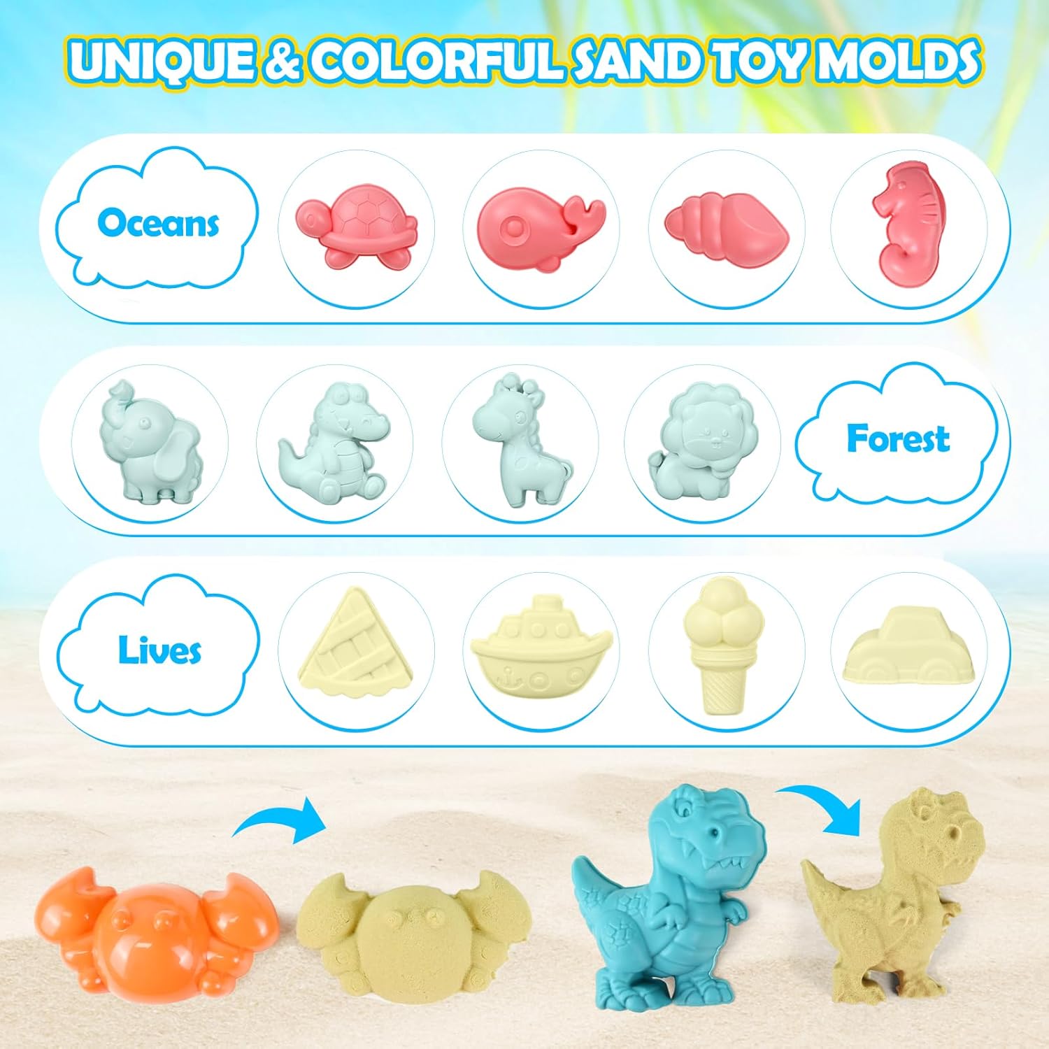 Ulikey Детски играчки за пясък 23 части - Image 4