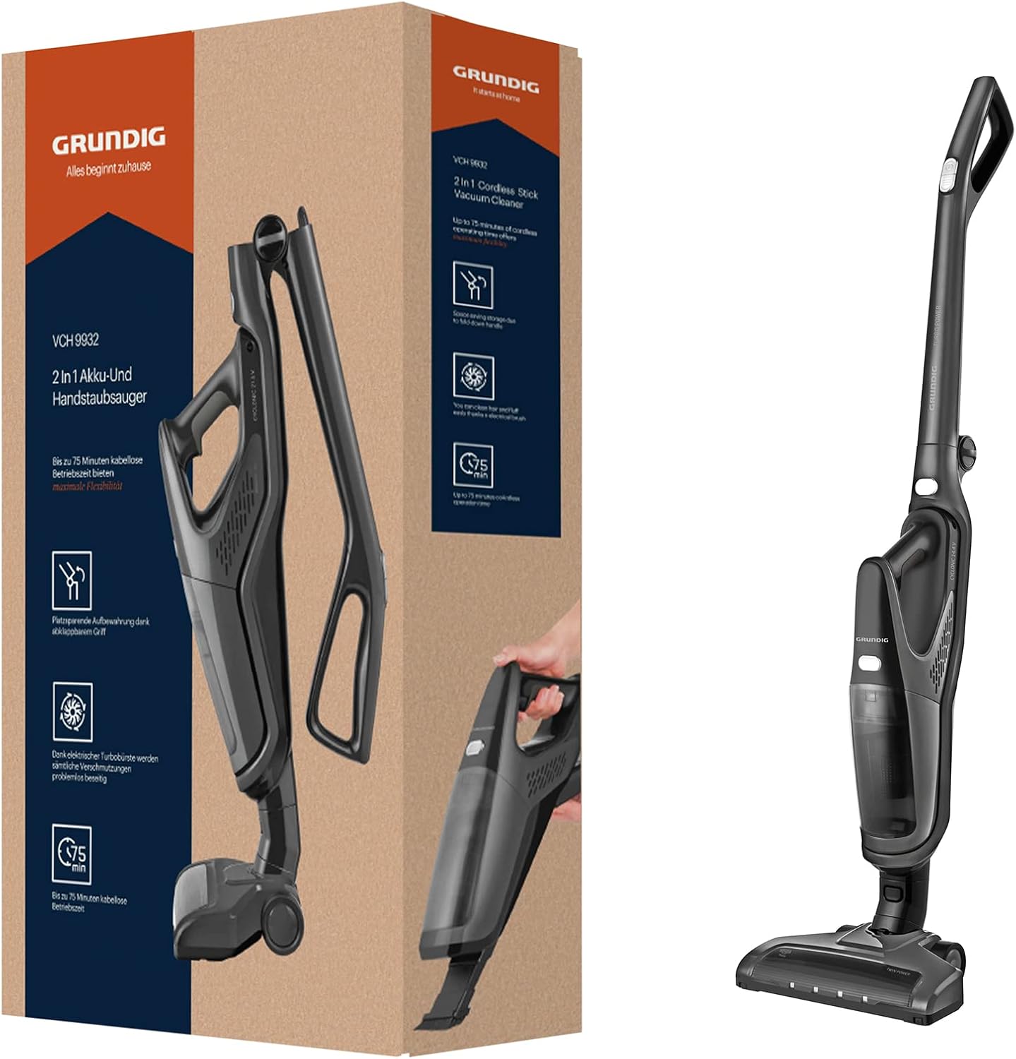 Акумулаторна прахосмукачка Grundig VCH 9932 2-in-1 Cordless Vacuum Cleaner