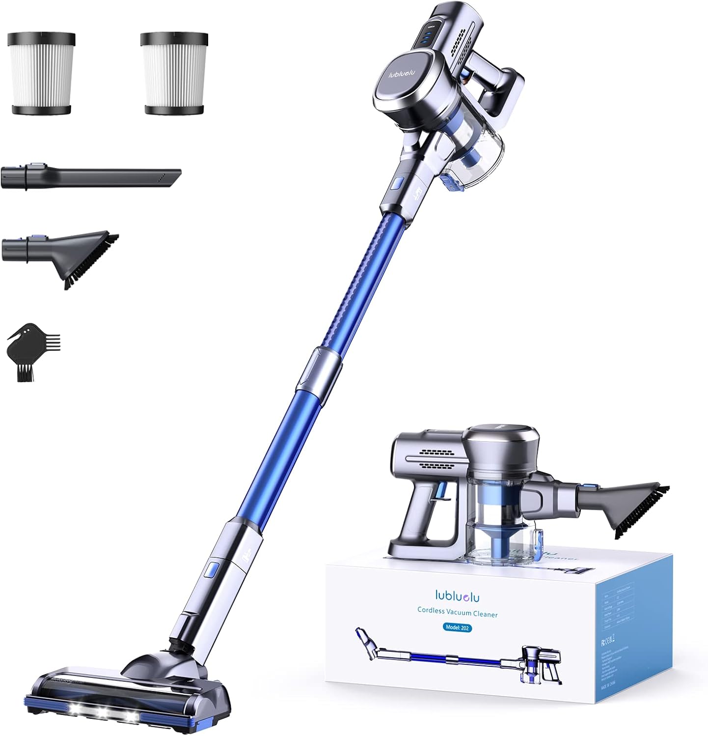 Акумулаторна прахосмукачка Lubluelu VD-202Z-EU Cordless Vacuum Cleaner 50min Blue