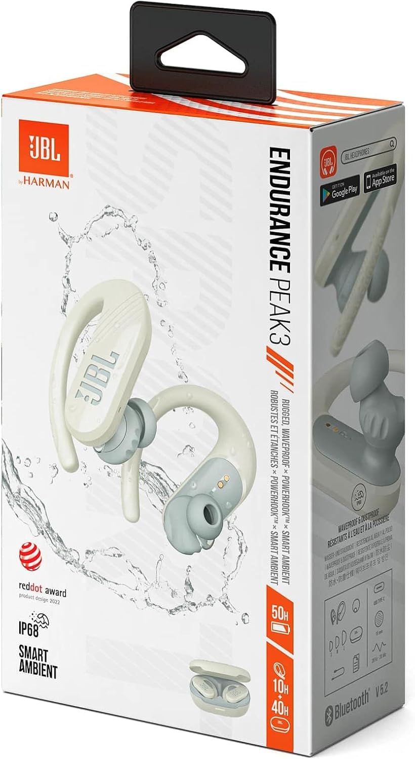 Безжични слушалки JBL Endurance Peak 3 Wireless Bluetooth Open-Ear Headphones White - Image 4
