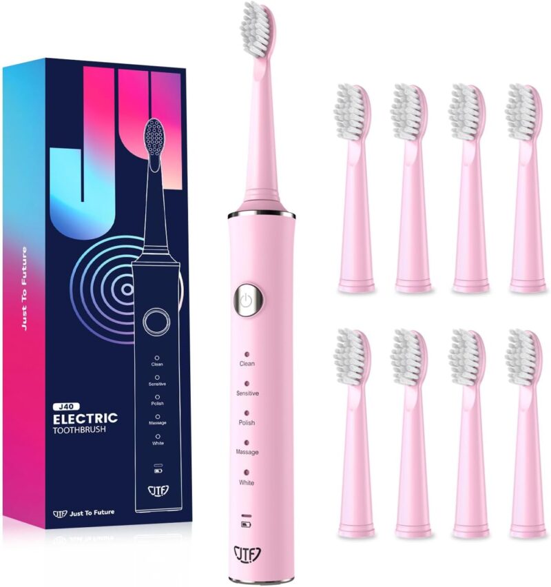Ел. четка за зъби JTF J40 Sonic Toothbrush 8 Глави за четка Rose
