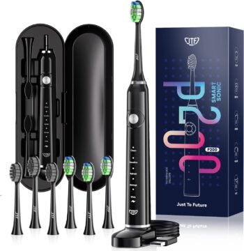 Ел. четка за зъби JTF P200 Sonic Toothbrush 6 Brush Heads 40,000VPM Black