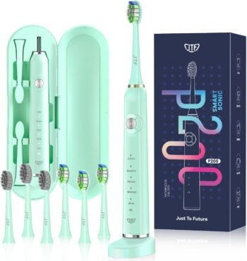 Ел. четка за зъби JTF P200 Sonic Toothbrush 6 Brush Heads 40,000VPM Green