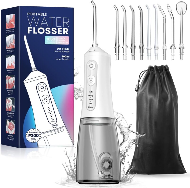Орален Иригатор JTF F300 Wireless Oral Irrigator 5 режима и 9 дюзи White