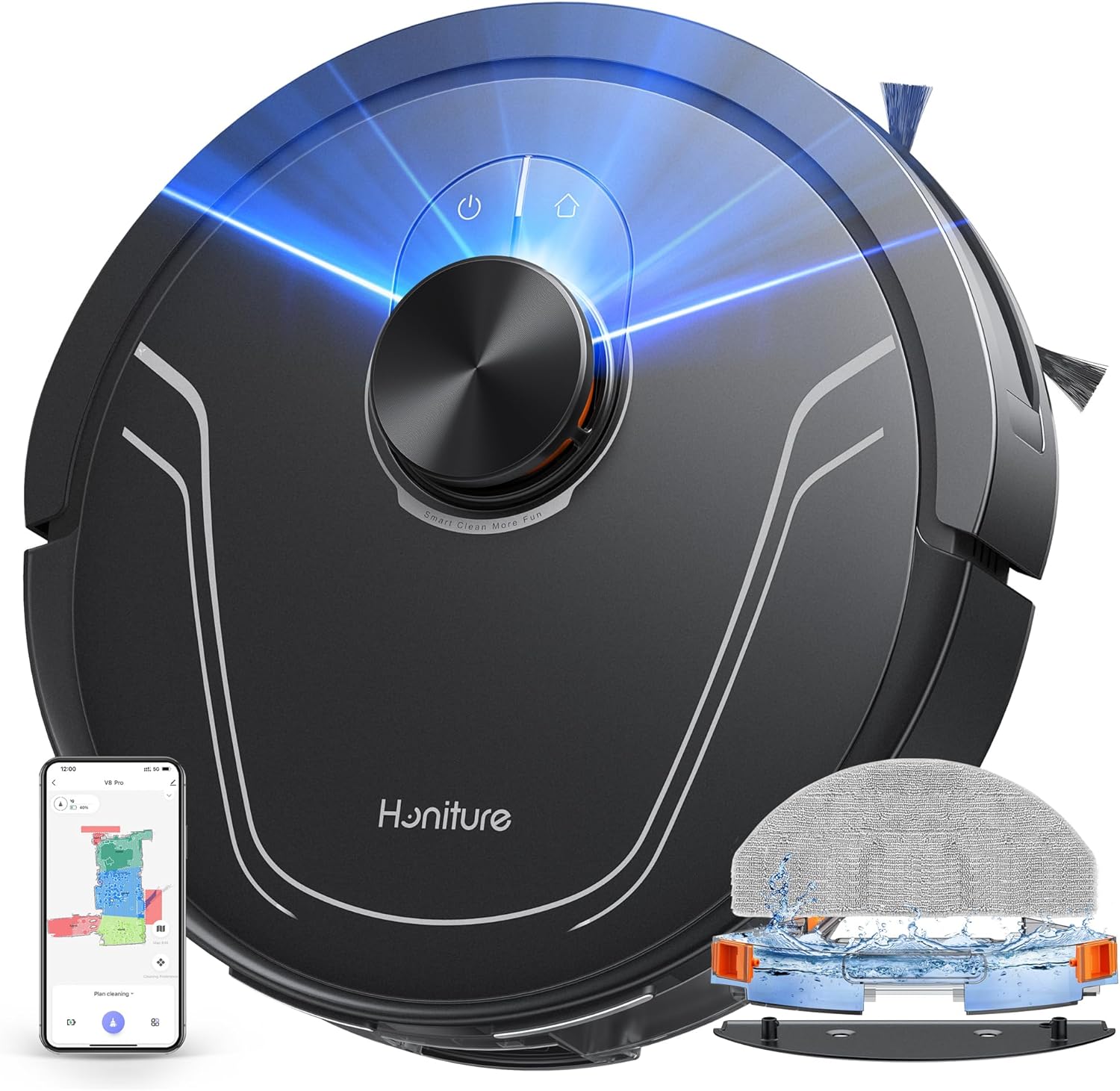 Прахосмукачка робот HONITURE V8 Pro Robot Vacuum Cleaner with Mop Function