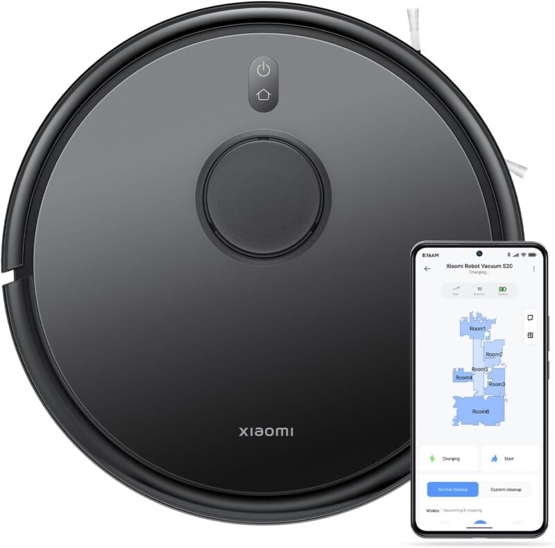 Прахосмукачка робот Xiaomi S20 Robot Vacuum Cleaner с функция за моп Black