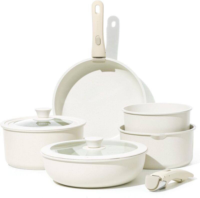 Carote – Комплект от 5 съдове за готвене с подвижна дръжка