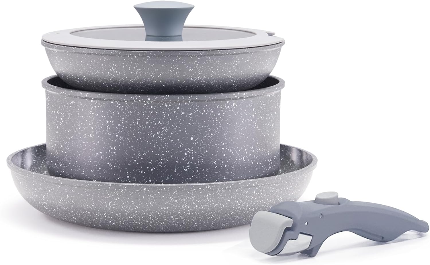 Florosa – Комплект от 3 съдове за готвене с подвижна дръжка Ceramic Grey